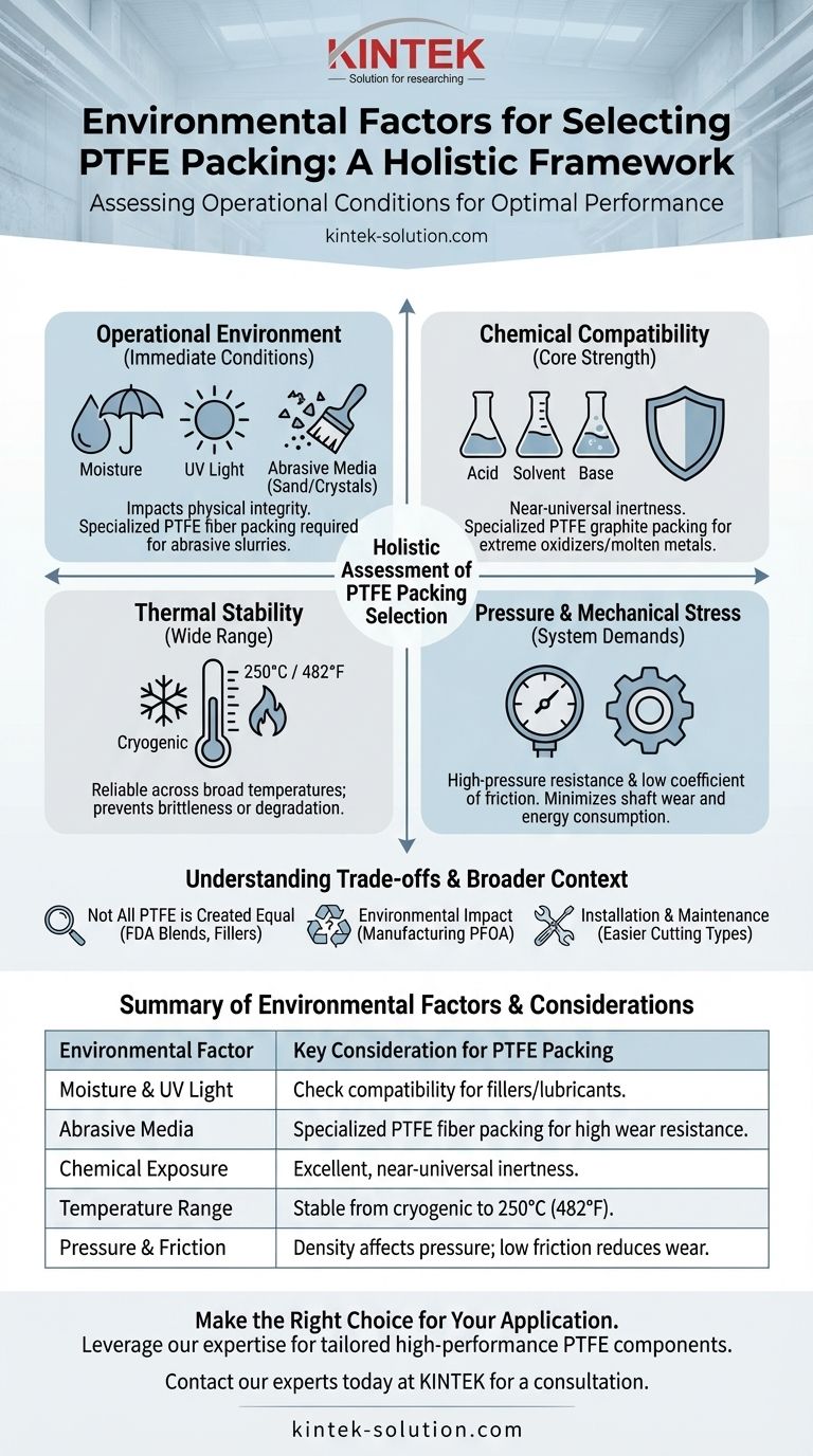 ¿Qué factores ambientales deben evaluarse al seleccionar empaquetaduras de PTFE? Una guía para la fiabilidad a largo plazo Guía Visual