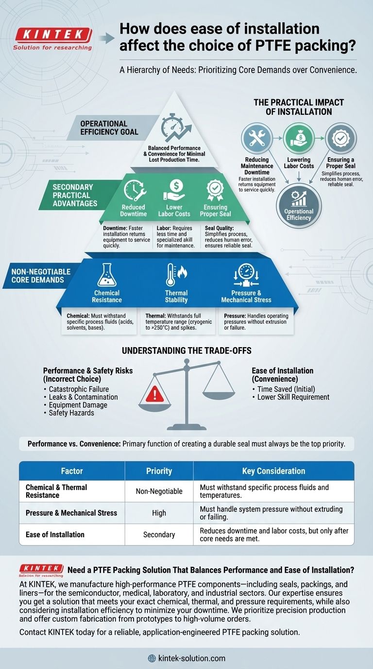 In che modo la facilità di installazione influisce sulla scelta della guarnizione in PTFE? Dare la priorità all'affidabilità rispetto alla comodità Guida Visiva