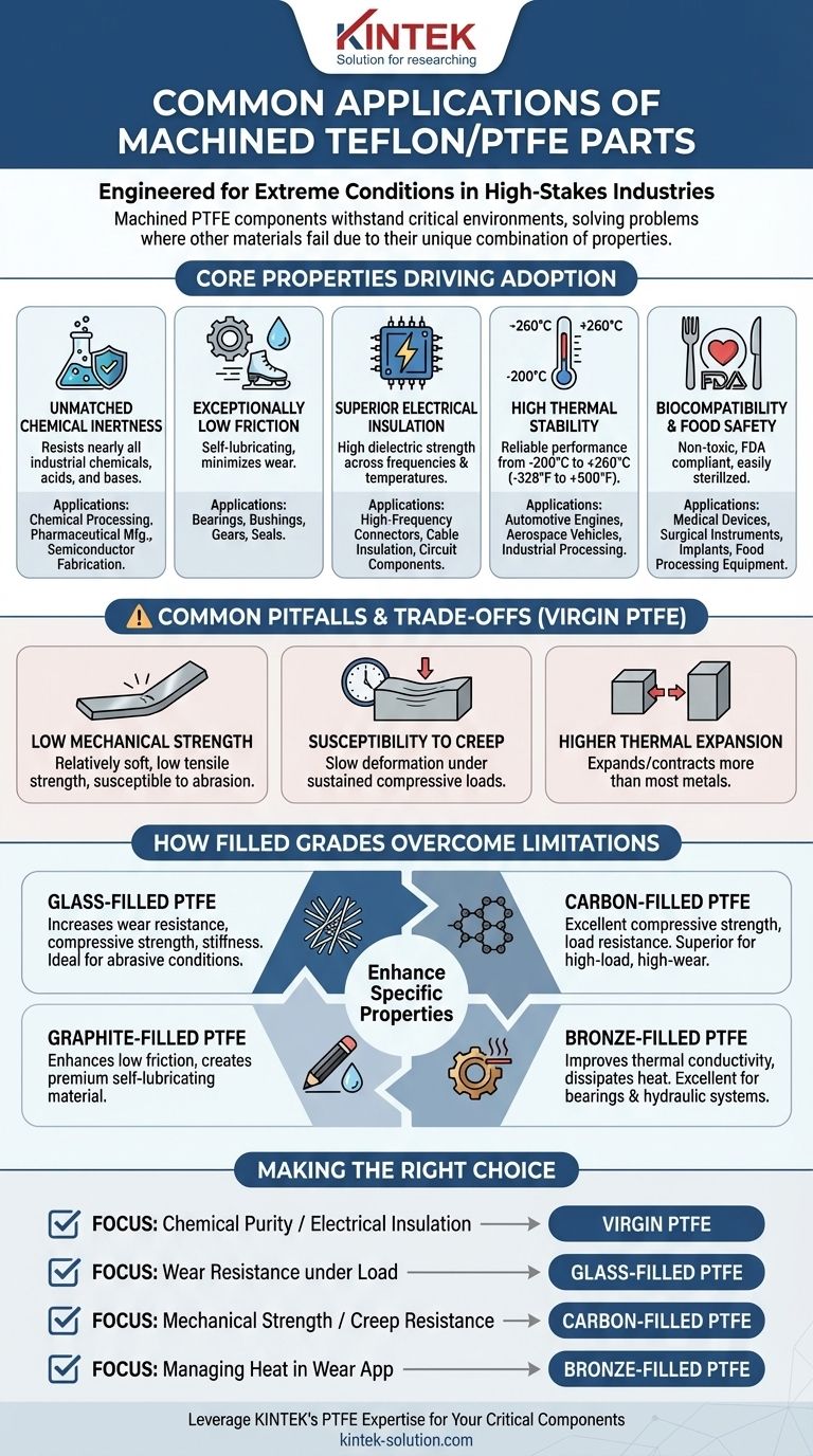 ¿Cuáles son las aplicaciones comunes de las piezas de teflón/PTFE mecanizadas? Resuelva desafíos de ingeniería extremos Guía Visual