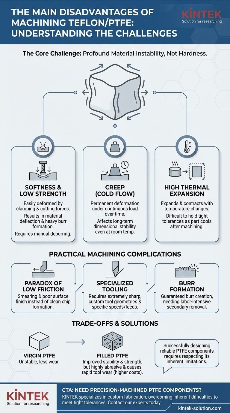 Quali sono i principali svantaggi della lavorazione del Teflon/PTFE? Navigare l'instabilità del materiale per componenti di precisione Guida Visiva