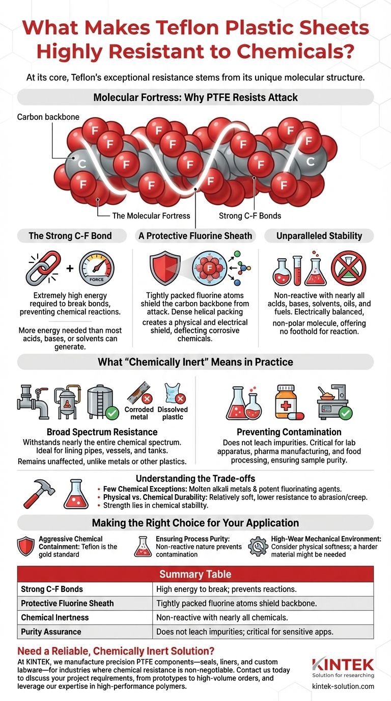 Cosa rende i fogli di plastica in Teflon altamente resistenti agli agenti chimici? Il potere di una fortezza molecolare Guida Visiva