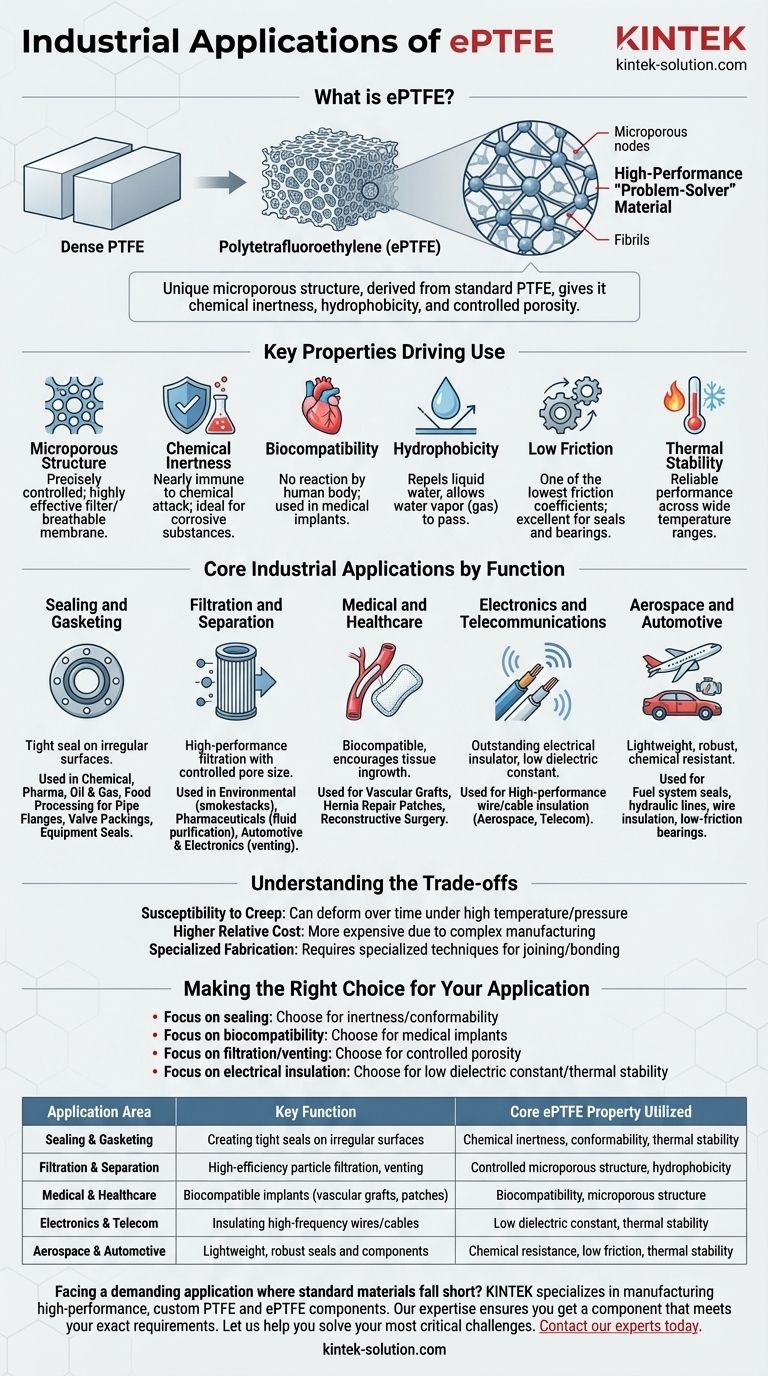 Quais são as aplicações industriais do ePTFE? Resolvendo Desafios Críticos de Vedação, Filtração e Medicina Guia Visual