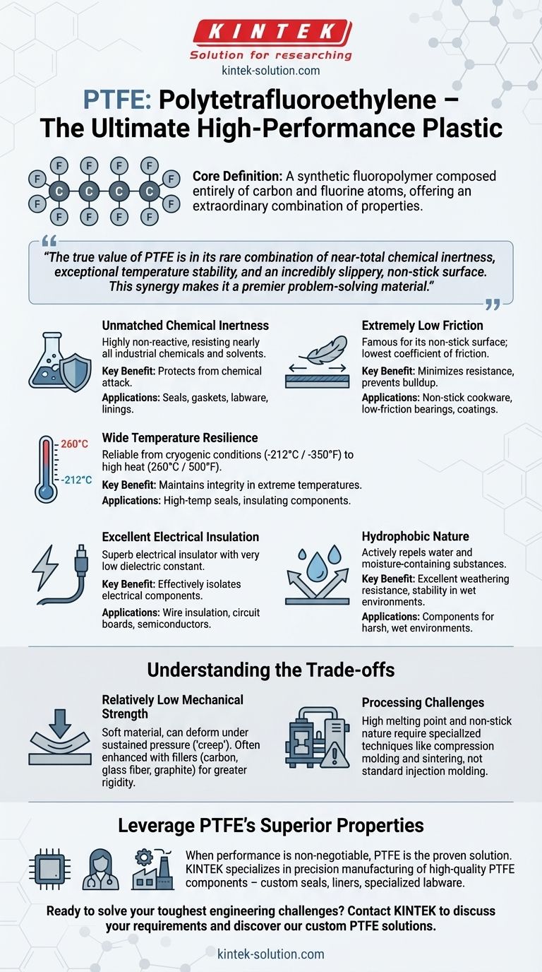 O que significa PTFE e quais são suas características primárias? | O Polímero de Alto Desempenho Definitivo Guia Visual