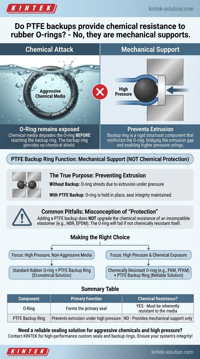 I supporti in PTFE offrono resistenza chimica agli O-ring in gomma? La sorprendente verità sulla protezione delle guarnizioni Guida Visiva
