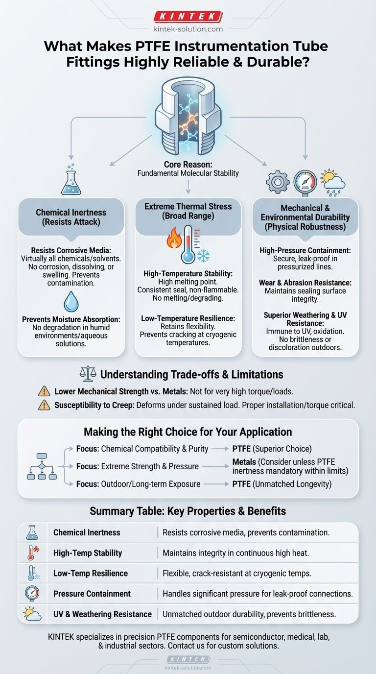 Was macht PTFE-Instrumentenrohrverschraubungen so zuverlässig und langlebig? Überlegene chemische und thermische Beständigkeit Visuelle Anleitung