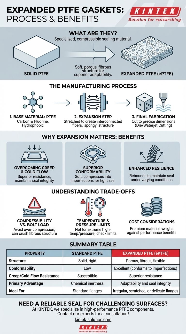 Cosa sono le guarnizioni in PTFE espanso e come vengono prodotte? Una guida per prestazioni di tenuta superiori Guida Visiva