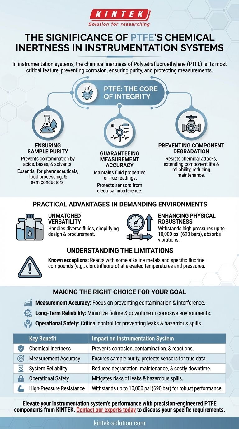 계측 시스템에서 PTFE의 화학적 불활성이 중요한 이유는 무엇입니까? 탁월한 시스템 무결성 및 정확성 보장 시각적 가이드