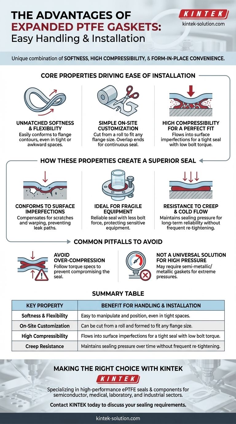 O que torna as gaxetas de PTFE expandido fáceis de manusear e instalar? Obtenha uma vedação perfeita em qualquer flange Guia Visual