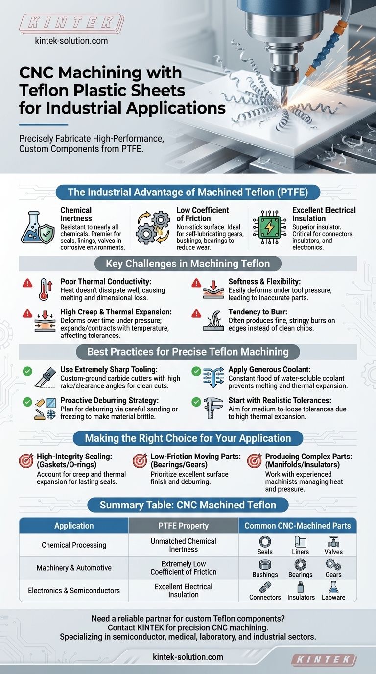 Come viene utilizzata la lavorazione CNC con lastre di plastica in Teflon per applicazioni industriali? Ottenere componenti personalizzati ad alte prestazioni Guida Visiva