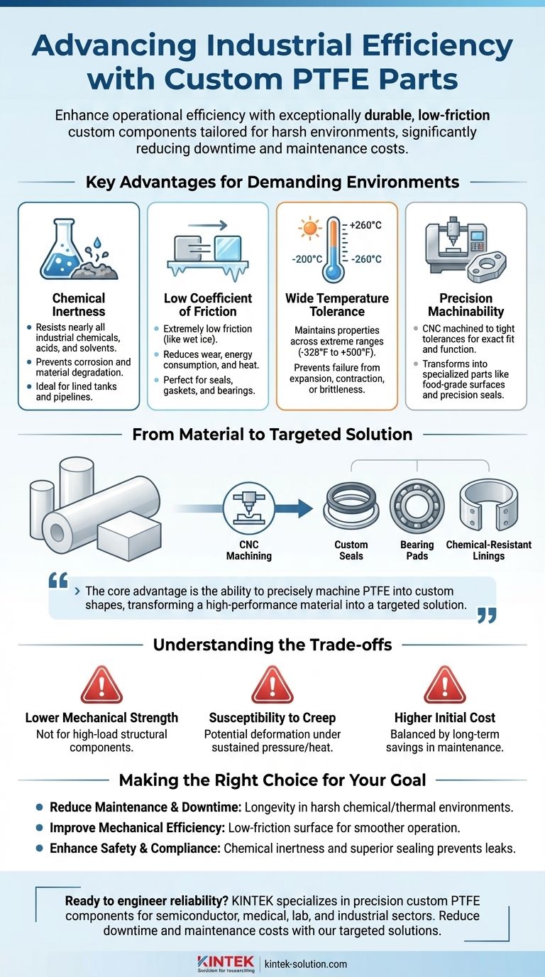 ما هي المزايا التي توفرها أجزاء PTFE المخصصة للكفاءة الصناعية؟ زيادة وقت التشغيل وخفض التكاليف دليل مرئي