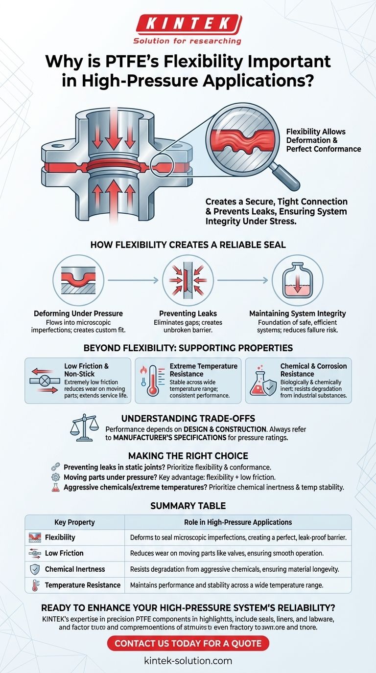 高圧用途においてPTFEの柔軟性が重要なのはなぜですか？完璧なシールとシステムの一貫性を確保する ビジュアルガイド