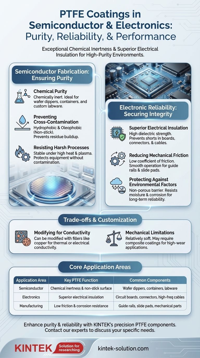 半導体およびエレクトロニクス産業におけるPTFEコーティングの用途は何ですか？純度と信頼性を確保する ビジュアルガイド