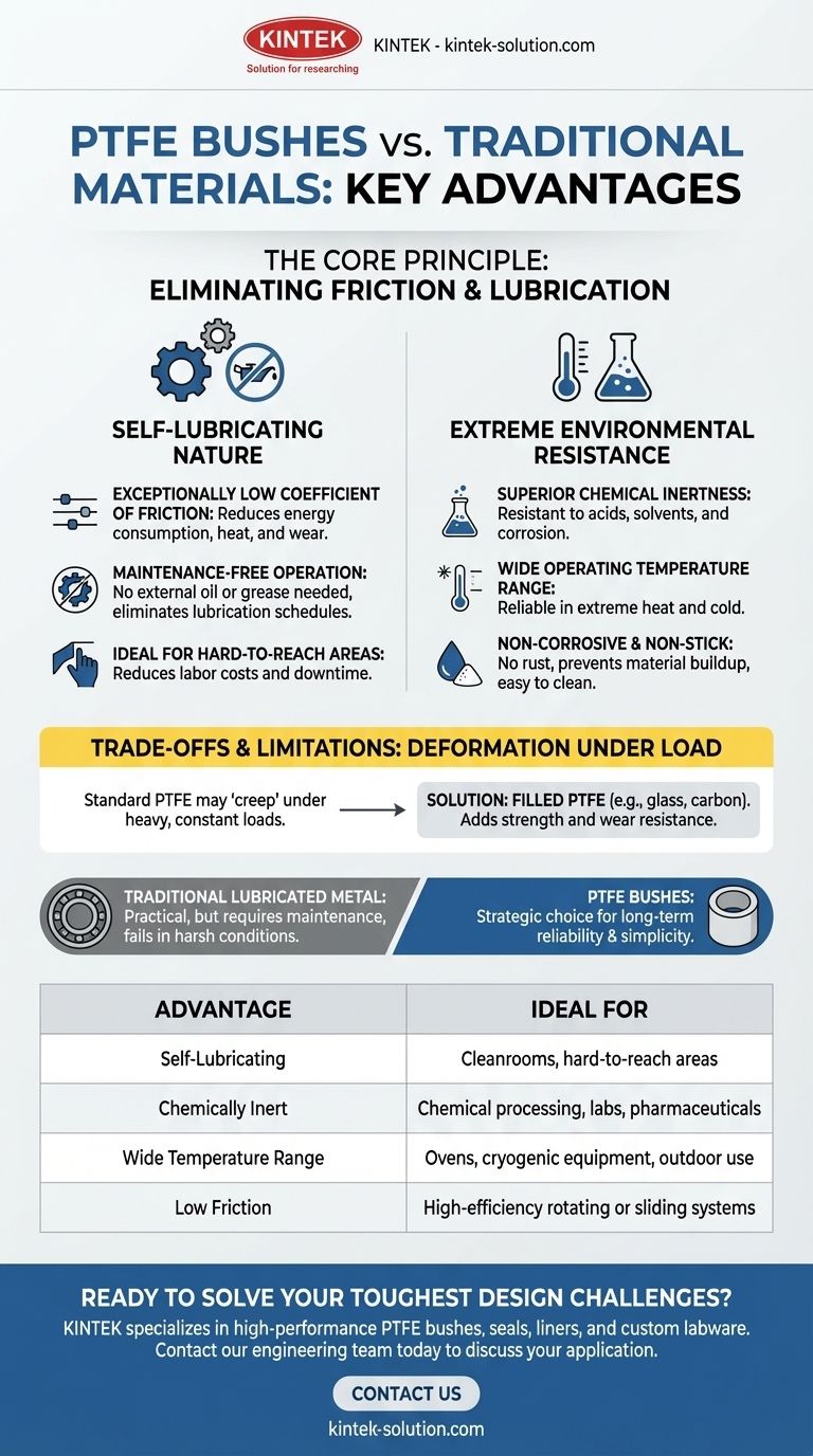 PTFE 부싱의 전통적인 재료 대비 주요 장점은 무엇입니까? 유지보수가 필요 없는 신뢰성을 달성하세요 시각적 가이드