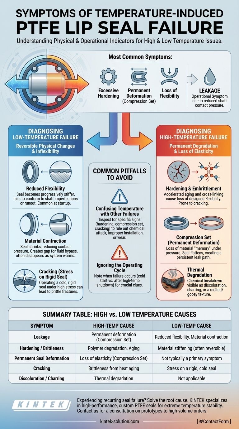 温度引起的PTFE唇形密封圈失效的症状是什么？确定泄漏的根本原因 图解指南