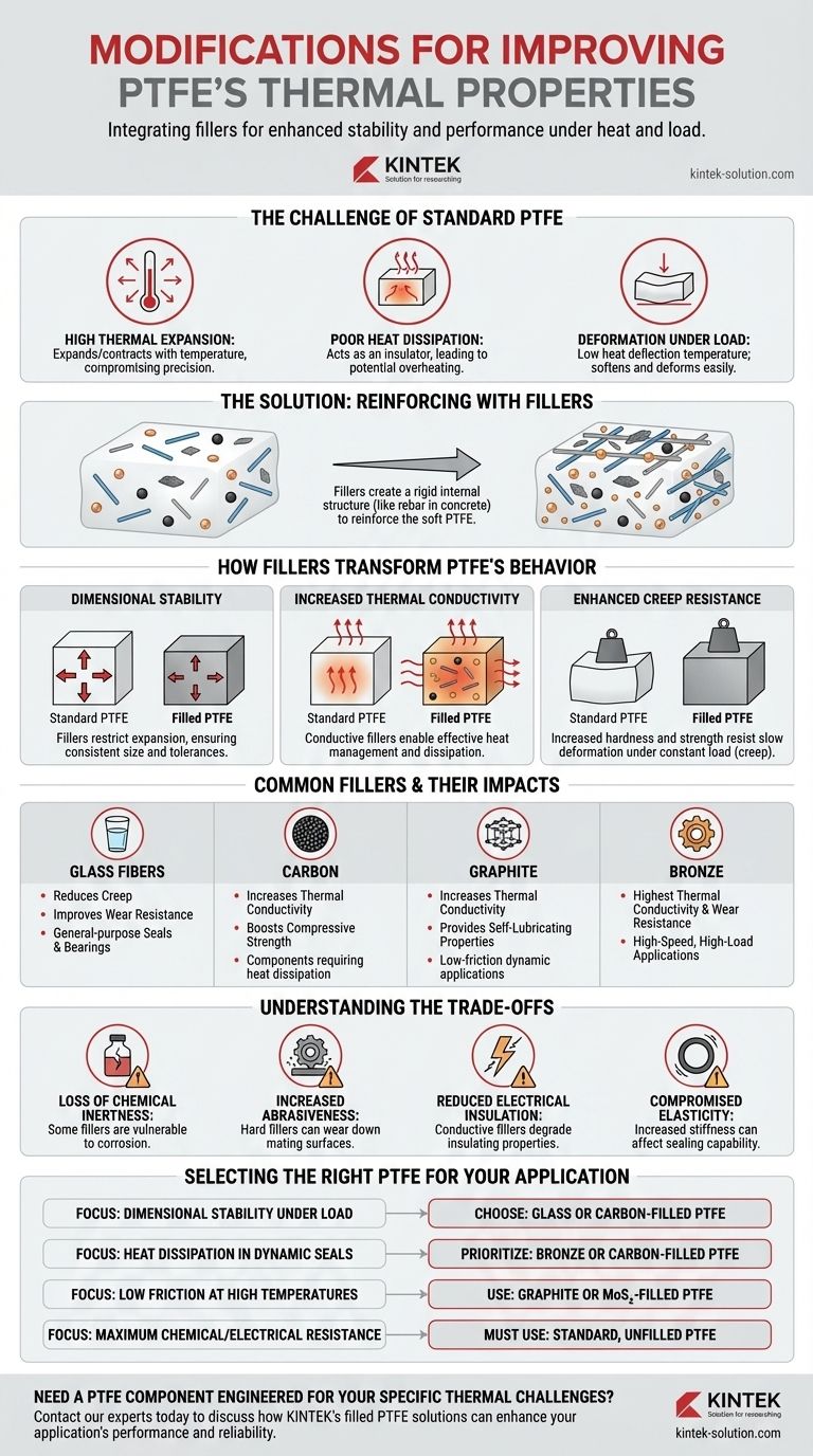 Quali modifiche vengono apportate al PTFE standard per migliorarne le proprietà termiche? Migliora le prestazioni con il PTFE caricato Guida Visiva
