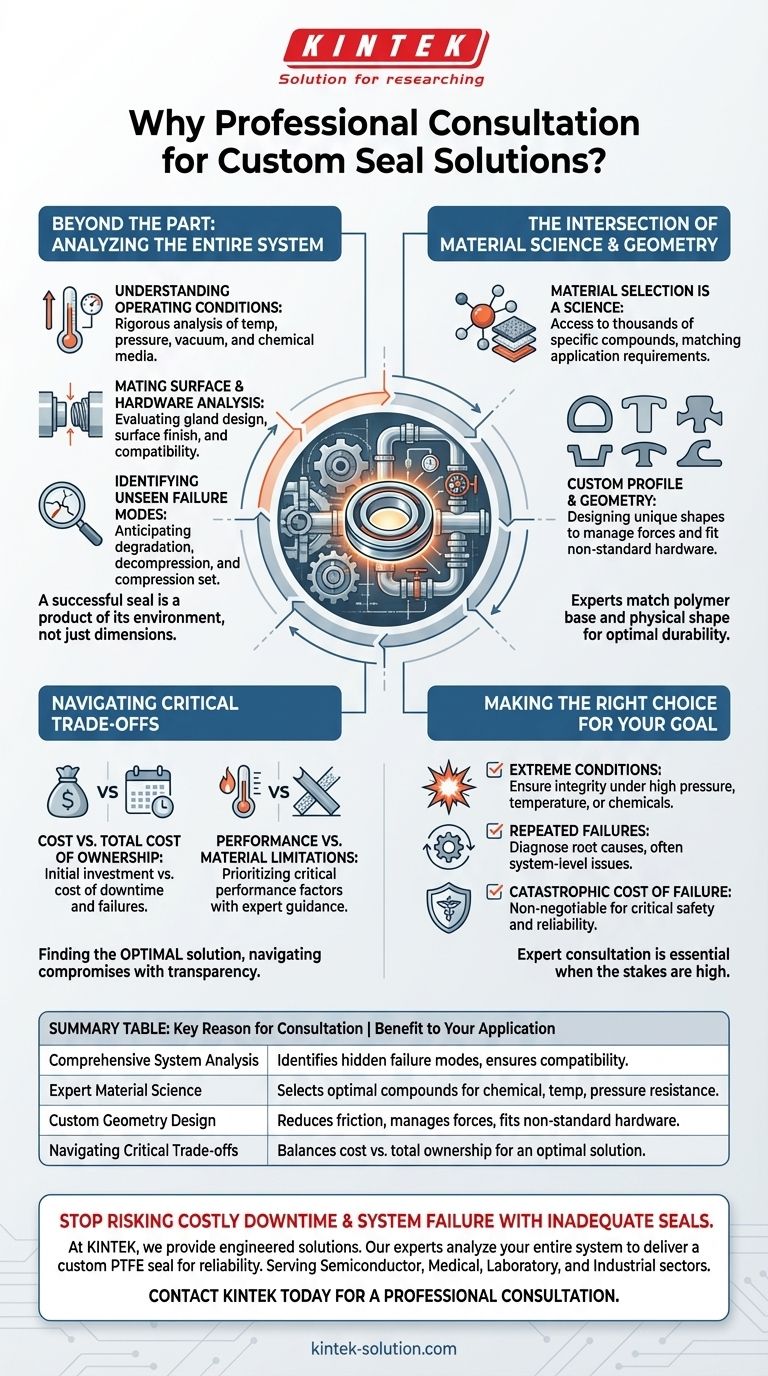 Perché è consigliata una consulenza professionale per soluzioni di tenuta personalizzate? Mitigare i rischi e garantire l'integrità operativa Guida Visiva