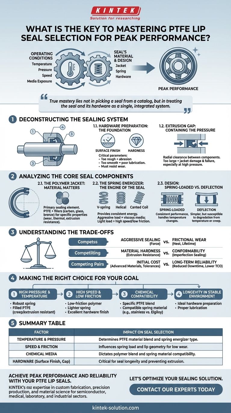 Qual è la chiave per padroneggiare la selezione delle tenute a labbro in PTFE per prestazioni ottimali? Una guida alla progettazione a livello di sistema Guida Visiva