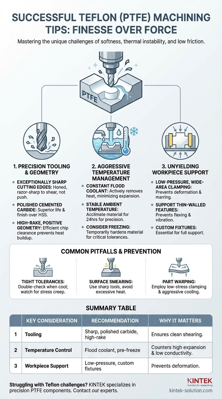 ¿Cuáles son algunos consejos para mecanizar con éxito el Teflón? Domine los cortes de precisión para componentes de PTFE Guía Visual