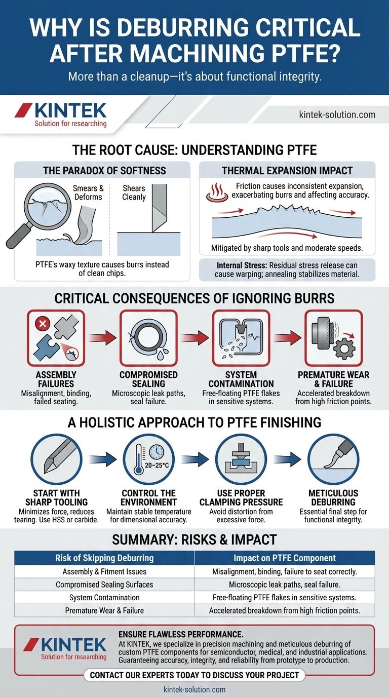 Perché la sbavatura è fondamentale dopo la lavorazione del PTFE? Garantire l'integrità e l'affidabilità del componente Guida Visiva
