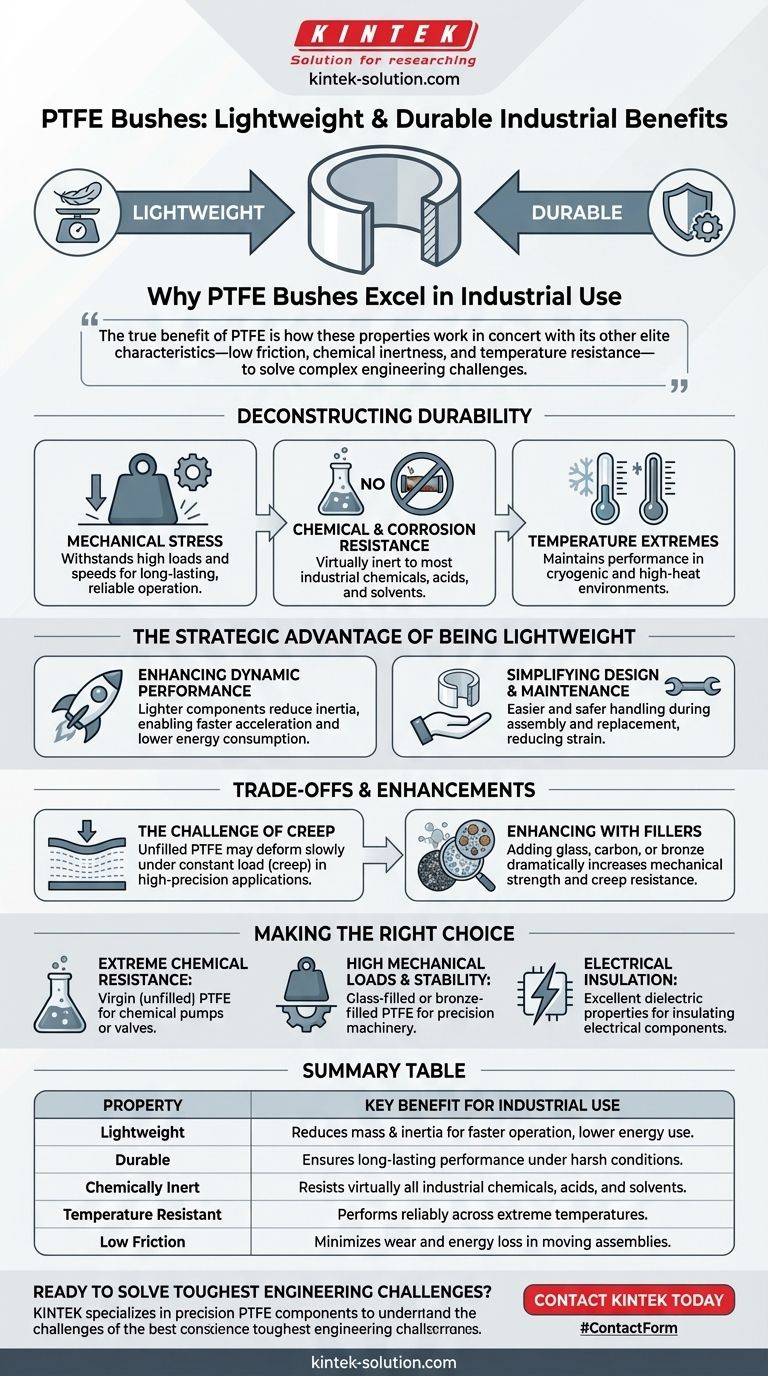 PTFE 부싱의 경량성과 내구성이 산업용으로 어떻게 이점을 제공합니까? 효율성 향상 및 비용 절감 시각적 가이드