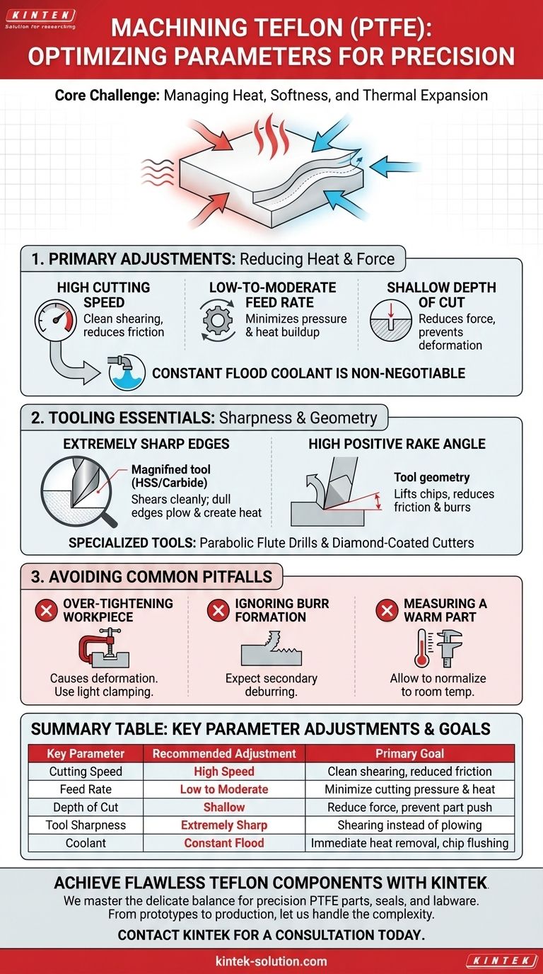 Quais parâmetros de usinagem devem ser ajustados ao trabalhar com Teflon? Otimizar para Precisão e Segurança Guia Visual