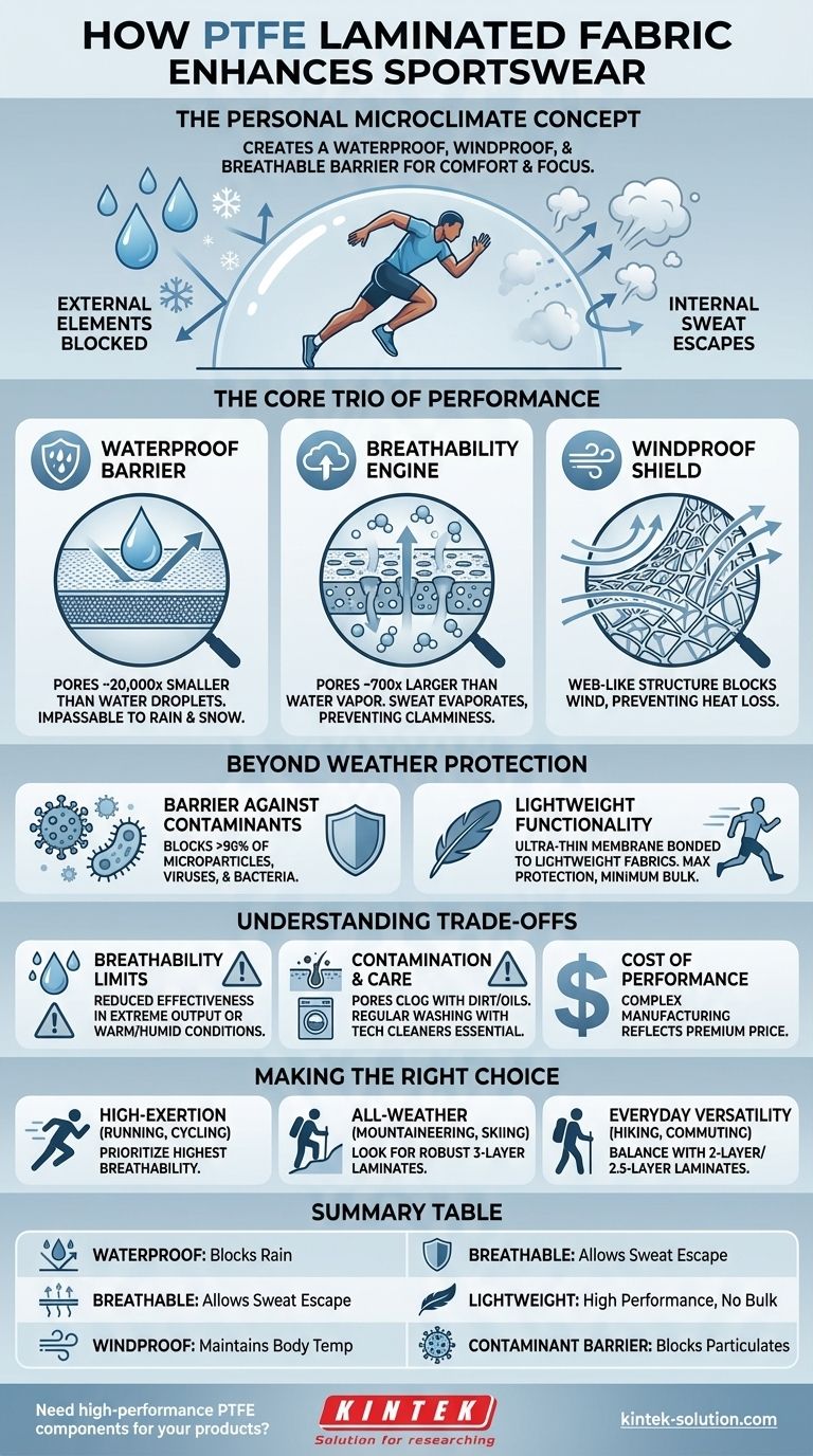 كيف يعزز القماش المصفح بـ PTFE الملابس الرياضية؟ حقق أقصى درجات الراحة والأداء دليل مرئي