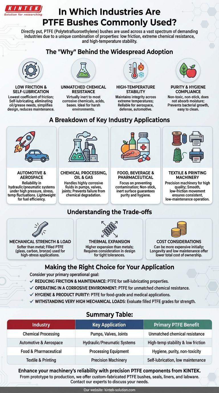 PTFE 부싱은 어떤 산업에서 일반적으로 사용됩니까? 고성능 응용 분야 가이드 시각적 가이드
