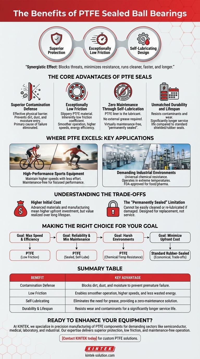 What are the benefits of PTFE sealed ball bearings? Achieve Peak Performance with Low Friction & Zero Maintenance Visual Guide