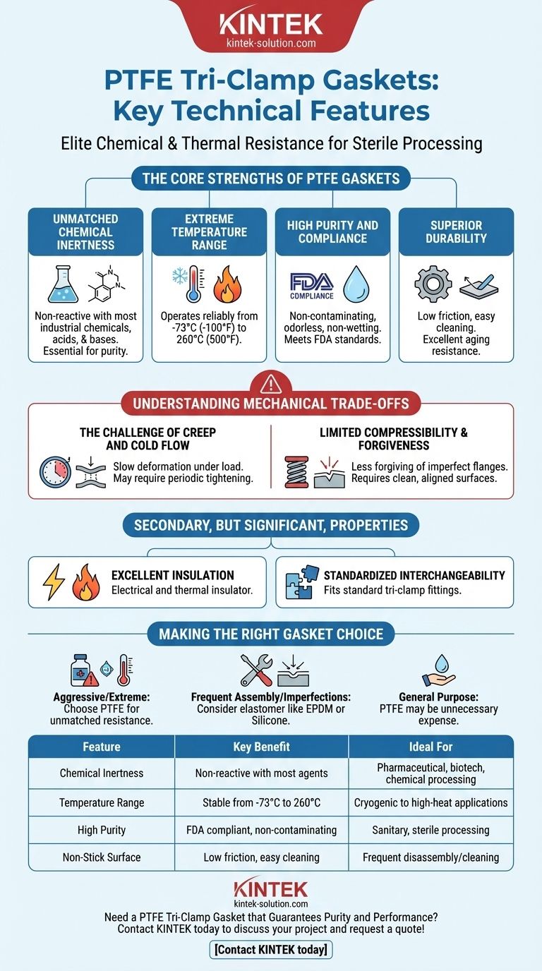 Quali sono le caratteristiche tecniche chiave delle guarnizioni tri-clamp in PTFE? Resistenza chimica e termica senza pari Guida Visiva