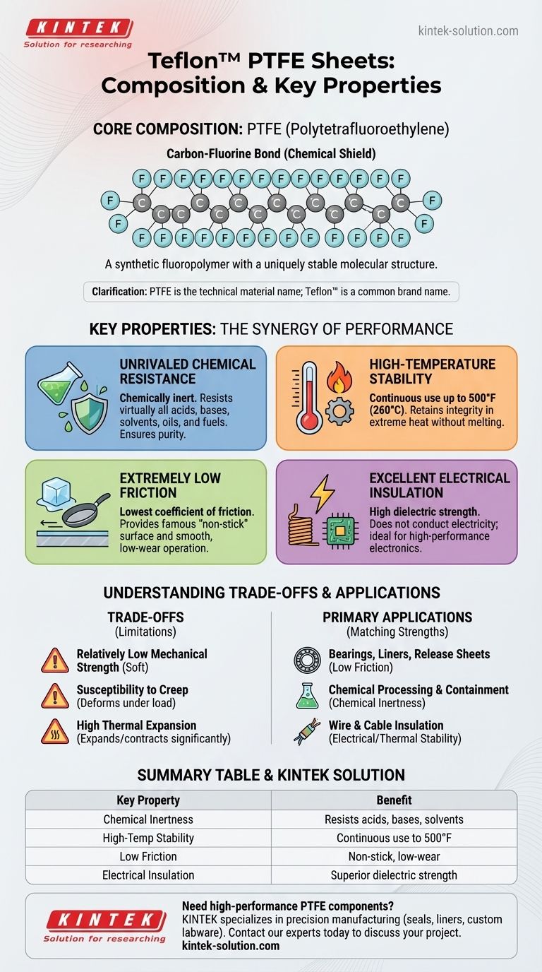 De quoi sont faites les feuilles de Téflon PTFE et quelles sont leurs propriétés clés ? Débloquez des performances supérieures Guide Visuel