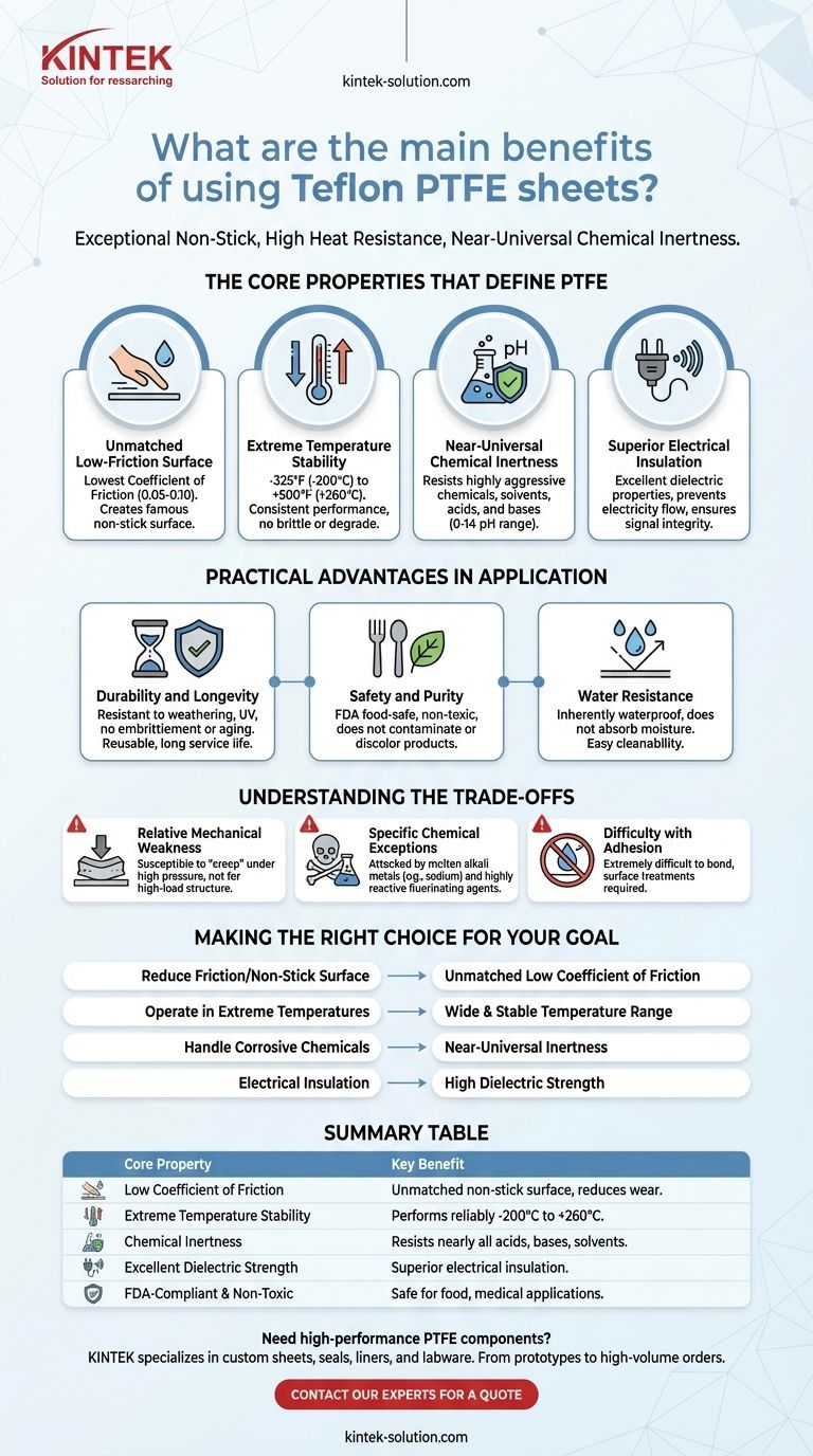 Quali sono i principali vantaggi dell'utilizzo dei fogli di Teflon PTFE? Ottieni prestazioni superiori in condizioni estreme Guida Visiva