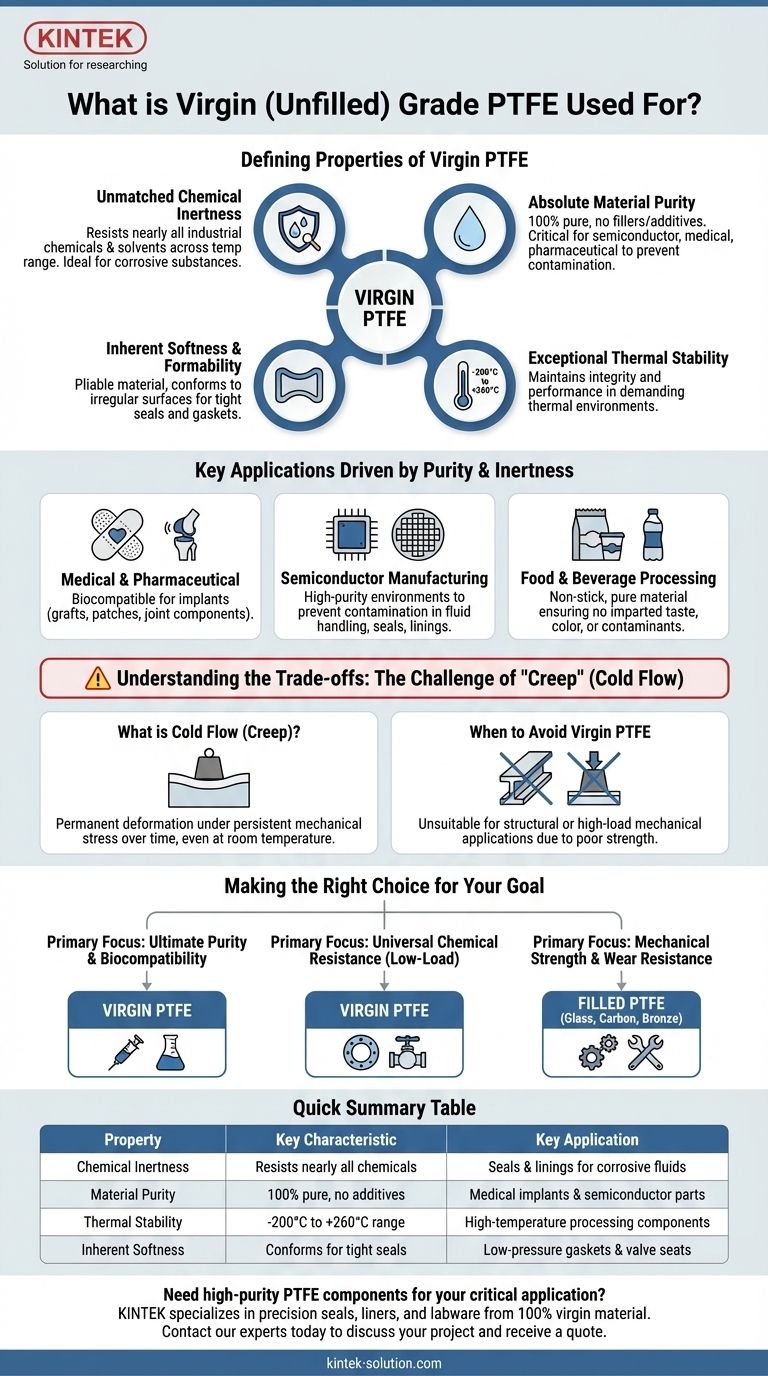 What is virgin (unfilled) grade PTFE used for? Essential Applications for Ultimate Purity Visual Guide