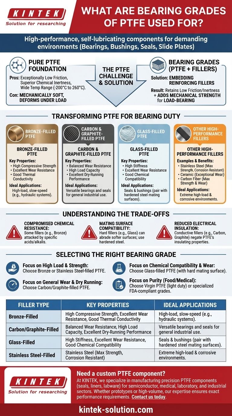 ما هي استخدامات درجات PTFE المخصصة للمحامل؟ تحقيق مكونات ذاتية التشحيم وعالية الأداء دليل مرئي