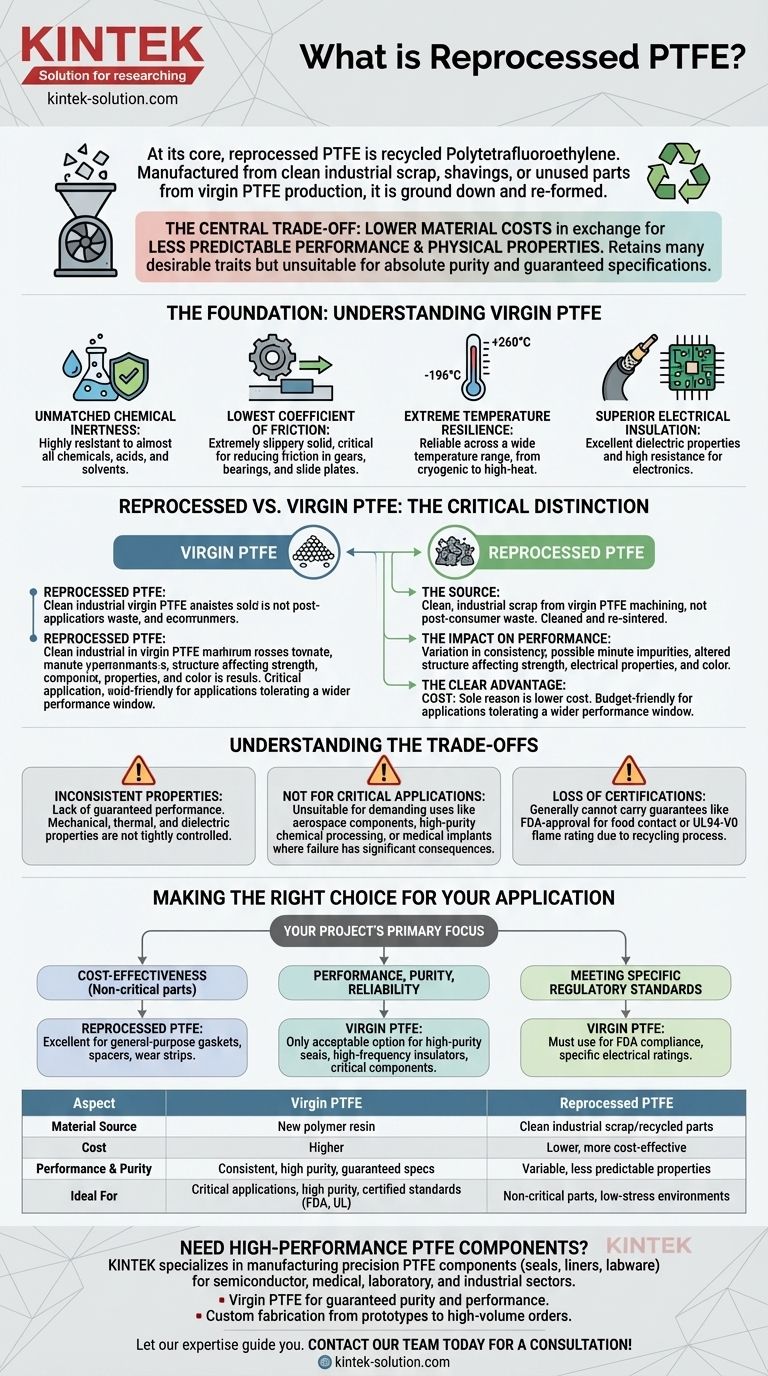 Cos'è il PTFE riprocessato? Un'alternativa economica per applicazioni non critiche Guida Visiva