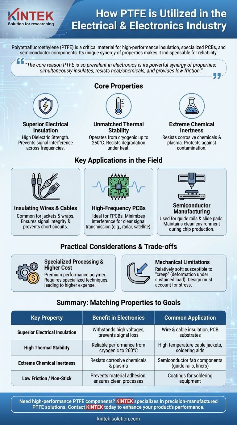 Comment le PTFE est-il utilisé dans l'industrie électrique et électronique ? Débloquez des performances et une fiabilité supérieures Guide Visuel