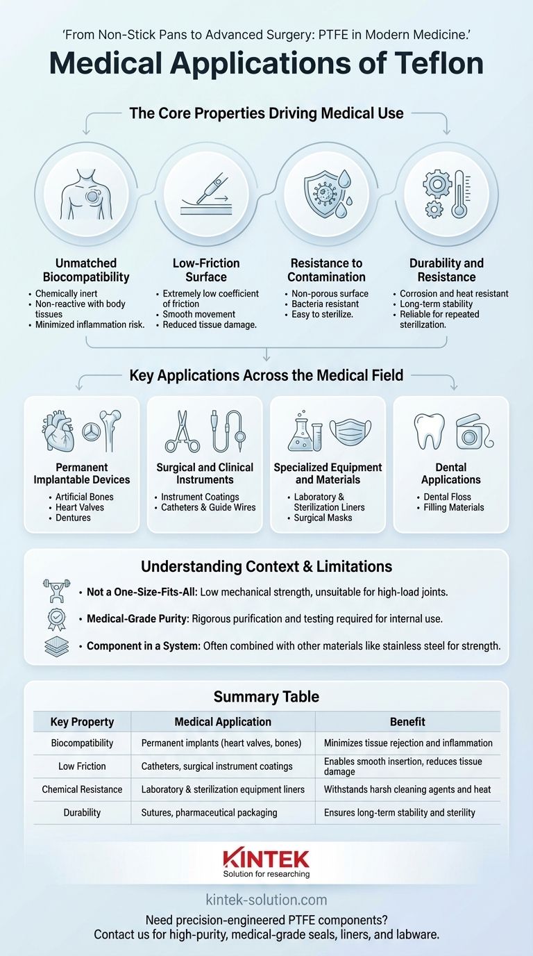 Quais são as aplicações médicas do Teflon? Desvendando a Biocompatibilidade e o Desempenho Guia Visual