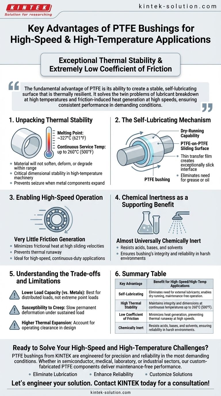 고속 및 고온 응용 분야에서 PTFE 부싱의 주요 이점은 무엇입니까? 유지보수가 필요 없는 성능을 구현하십시오 시각적 가이드