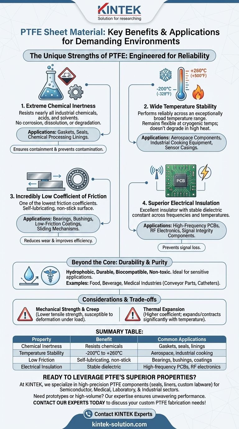 What are the key benefits of using PTFE sheet material? Achieve Unmatched Performance in Extreme Conditions Visual Guide