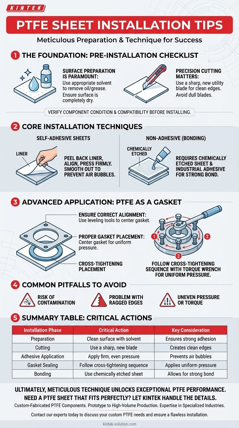 Quais são algumas dicas de instalação para chapas de PTFE? Obtenha uma vedação perfeita e sem vazamentos Guia Visual