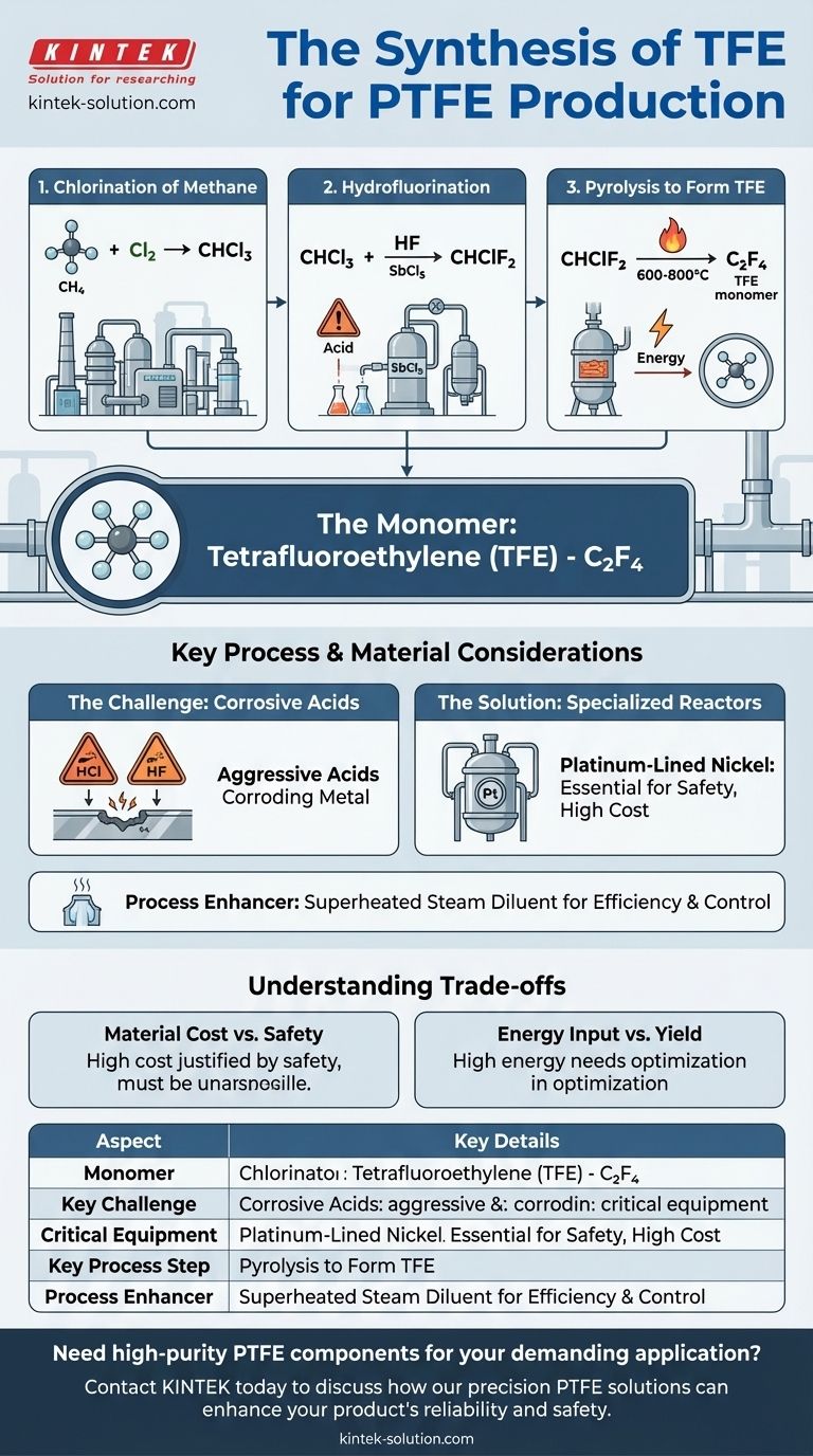 Qual é o monómero utilizado na preparação do PTFE? Dominando a Síntese do Tetrafluoretileno Guia Visual