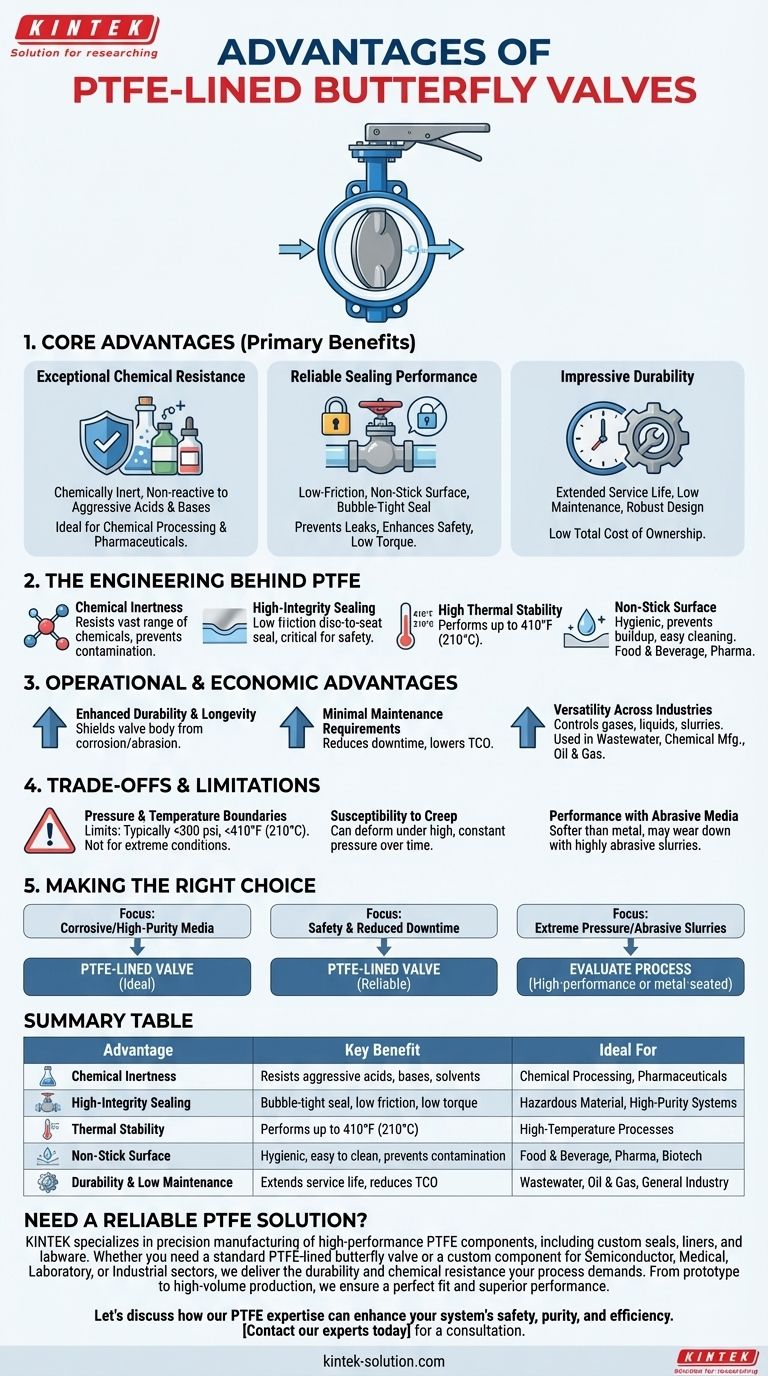 Quali sono i vantaggi delle valvole a farfalla rivestite in PTFE? Resistenza chimica superiore e tenuta per applicazioni gravose Guida Visiva