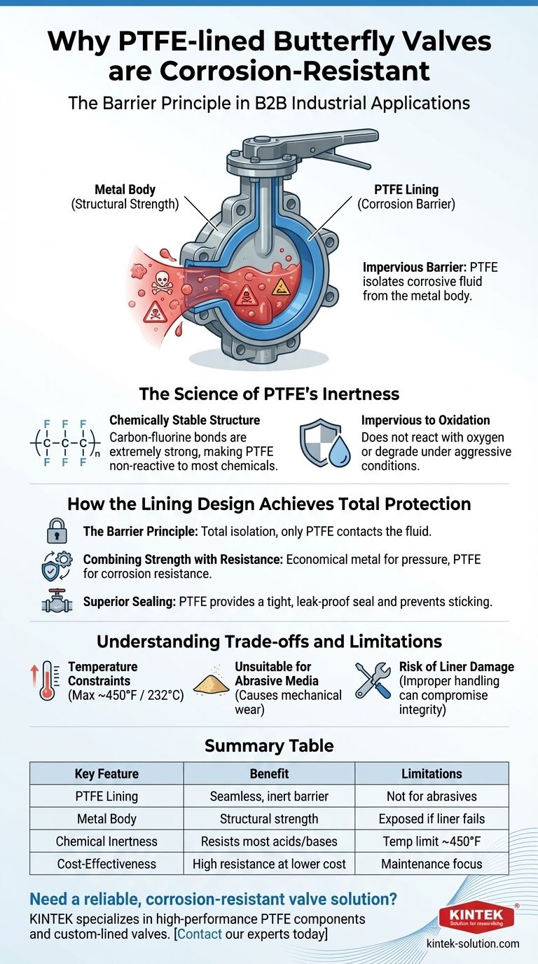 Por que as válvulas borboleta com revestimento de PTFE são resistentes à corrosão? O Poder de uma Barreira Inerte Guia Visual