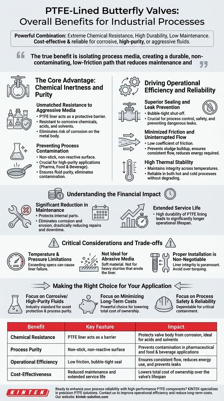Quali sono i vantaggi complessivi derivanti dall'utilizzo di valvole a farfalla rivestite in PTFE nei processi industriali? Migliorare il controllo dei fluidi corrosivi Guida Visiva