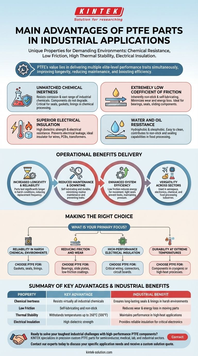 What are the main advantages of using PTFE parts in industrial applications? Unlock Unmatched Chemical Resistance and Reliability Visual Guide