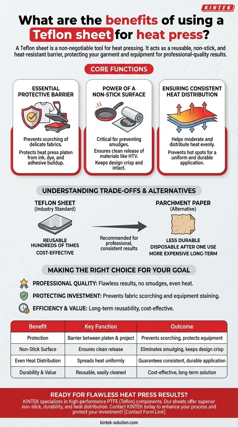 熱プレスでテフロンシートを使用する利点は何ですか？完璧でプロフェッショナルな転写を実現 ビジュアルガイド