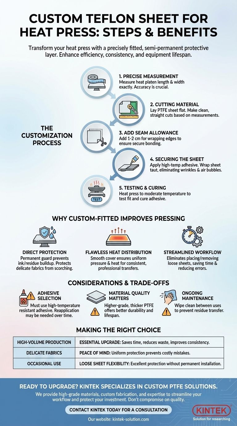 ¿Cuáles son los pasos para crear una lámina de teflón personalizada para una plancha térmica? Aumente la eficiencia y la calidad de su producción Guía Visual