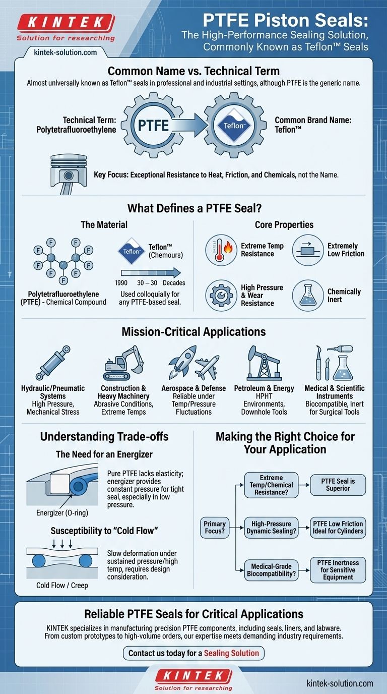 What are PTFE piston seals commonly known as? The Critical Role of Teflon™ Seals in High-Performance Applications Visual Guide