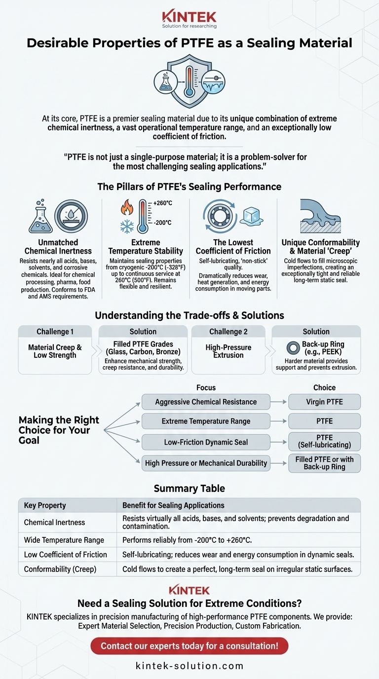 ما هي الخصائص المرغوبة لـ PTFE كمادة مانعة للتسرب؟ افتح أداءً فائقًا في الظروف القاسية دليل مرئي