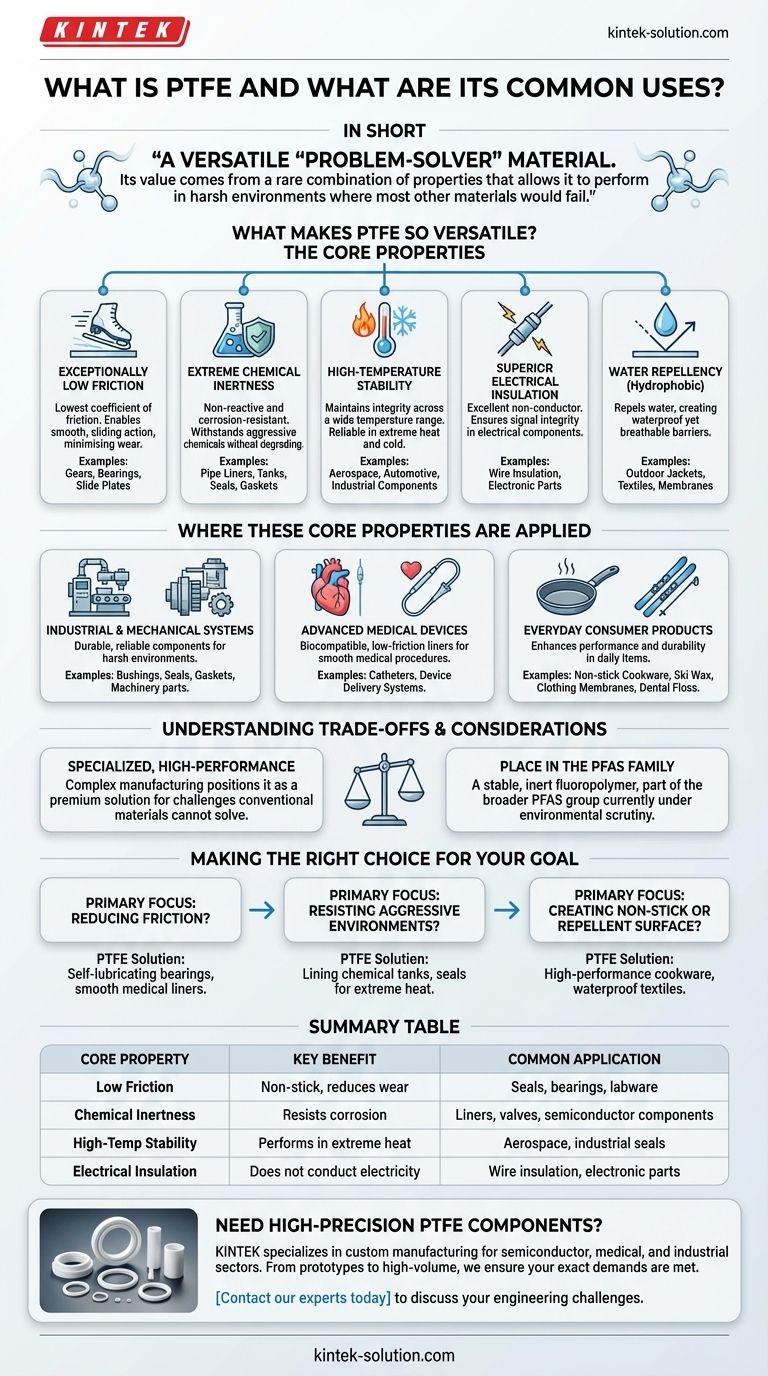 PTFE란 무엇이며, 그 일반적인 용도는 무엇인가요? 고성능 폴리머 가이드 시각적 가이드