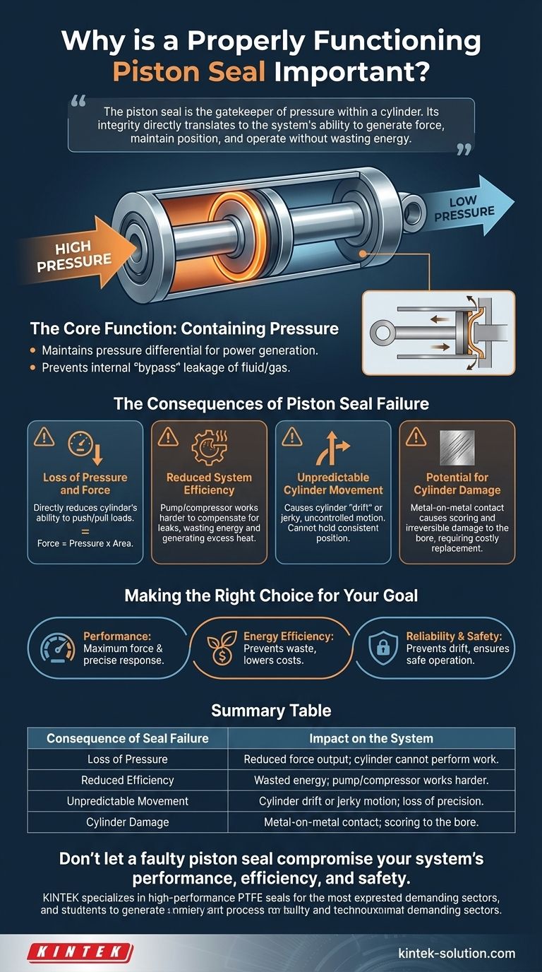 Por que uma vedação de pistão em bom funcionamento é importante? A chave para a potência e confiabilidade do cilindro Guia Visual